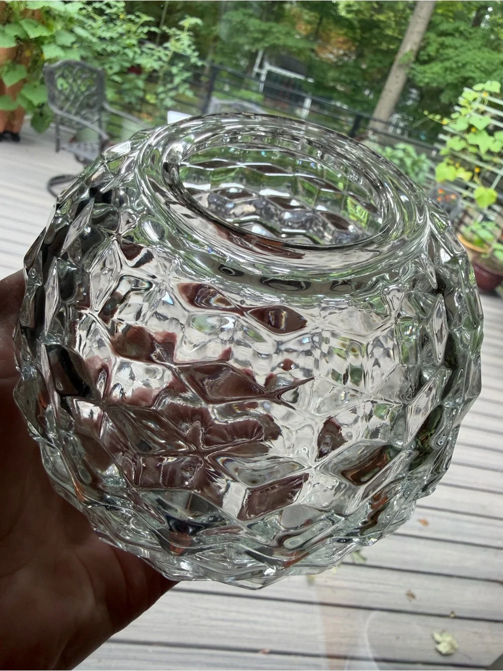 Vtg Fostoria American Cubist Clear Glass Fairy Lamp Candle Votive Holder 5